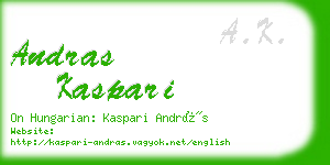 andras kaspari business card